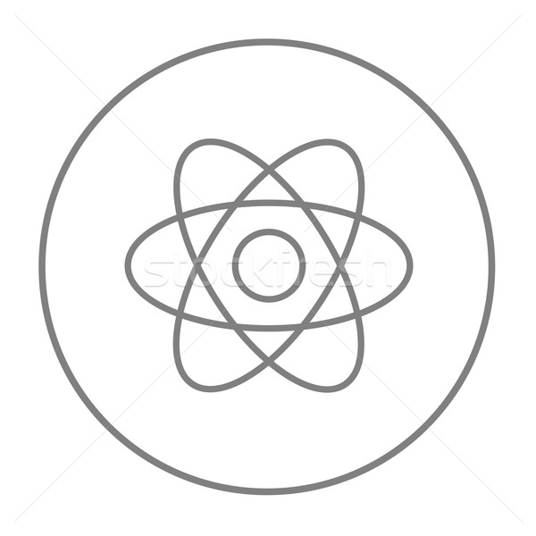 Сток-фото: атом · линия · икона · веб · мобильных · Инфографика