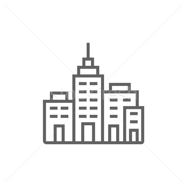 Woon- gebouwen lijn icon hoeken web Stockfoto © RAStudio