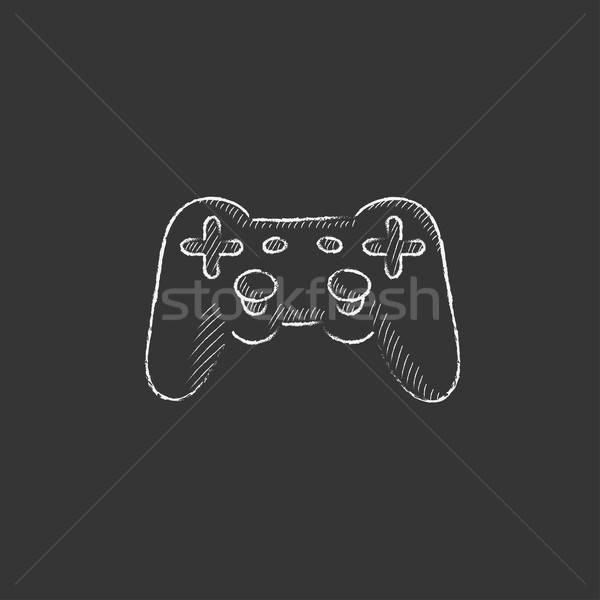 Joystick. Drawn in chalk icon. Stock photo © RAStudio