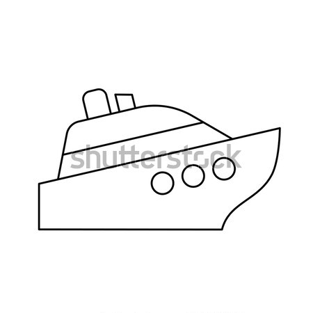 Stock photo: Cruise ship sketch icon.