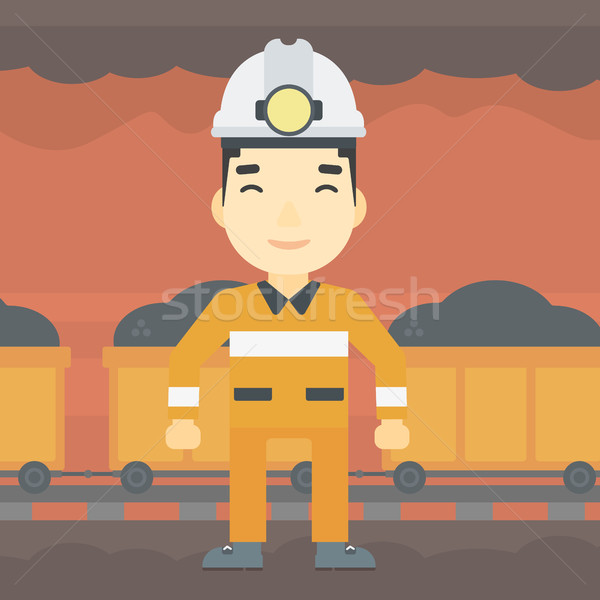 Confident miner in hardhat vector illustration. Stock photo © RAStudio