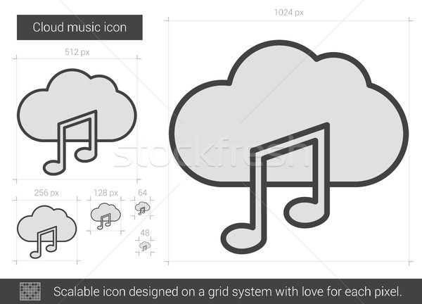 Stock photo: Cloud music line icon.