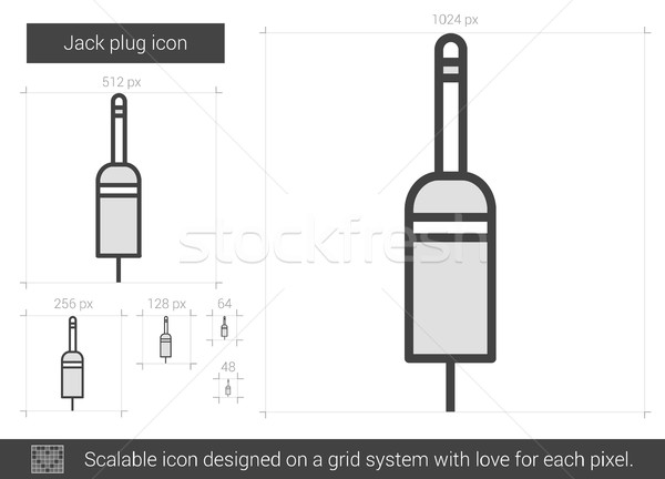 Jack plug line icon. Stock photo © RAStudio