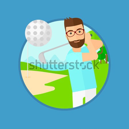 Golfer hitting the ball vector illustration. Stock photo © RAStudio