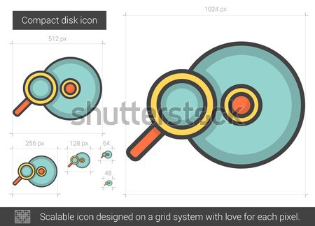 Compacto disco línea icono vector aislado Foto stock © RAStudio