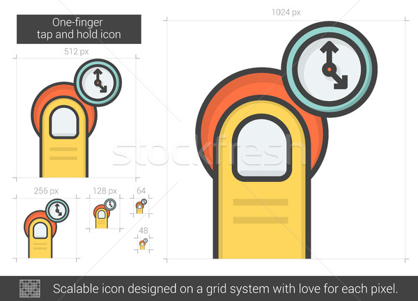 One-finger tap and hold line icon. Stock photo © RAStudio