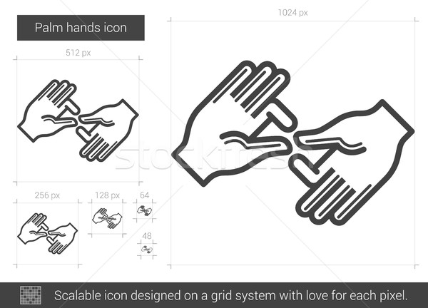 Pálma kezek vonal ikon vektor izolált Stock fotó © RAStudio