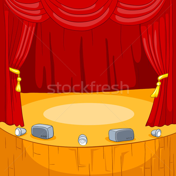 Karikatur Theater Bühne Hand gezeichnet leer Konzert Stock foto © RAStudio