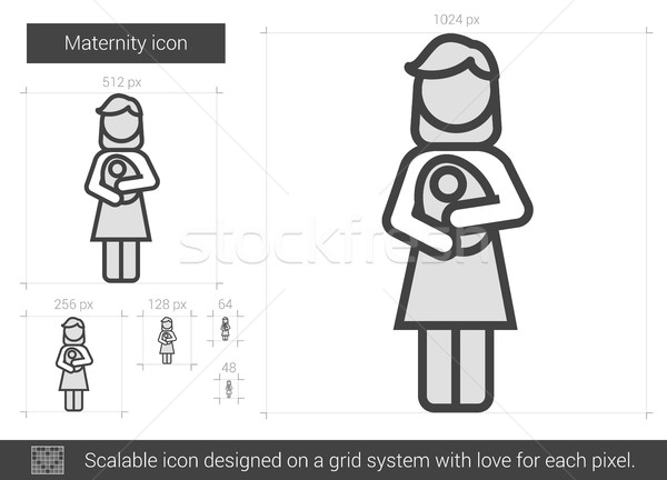 Moederschap lijn icon vector geïsoleerd witte Stockfoto © RAStudio