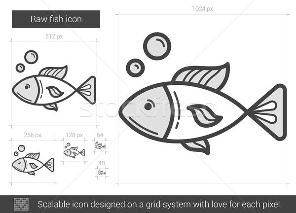 Raw fish line icon. Stock photo © RAStudio