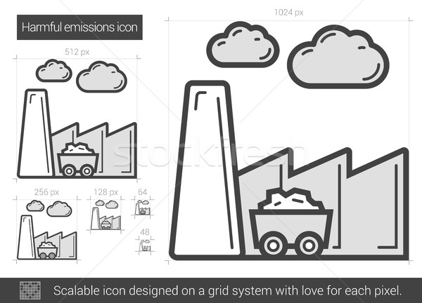 Harmful emissions line icon. Stock photo © RAStudio