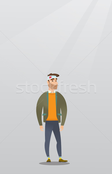Man with an injured head vector illustration. Stock photo © RAStudio