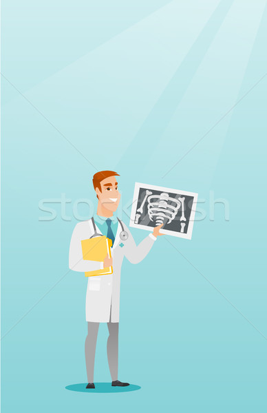 Doctor examining a radiograph vector illustration. Stock photo © RAStudio
