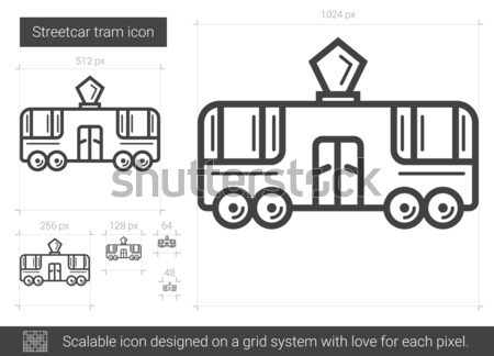 Streetcar tram line icon. Stock photo © RAStudio