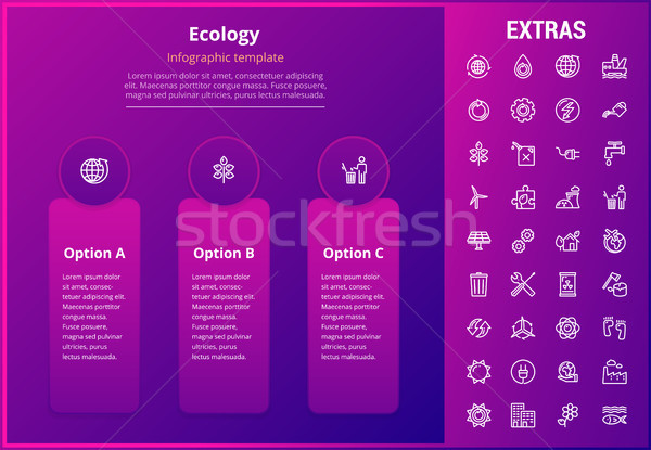 ökológia infografika sablon elemek ikonok lehetőségek Stock fotó © RAStudio