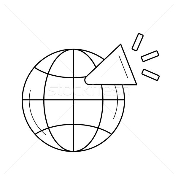 Globale netwerk lijn icon vector geïsoleerd Stockfoto © RAStudio