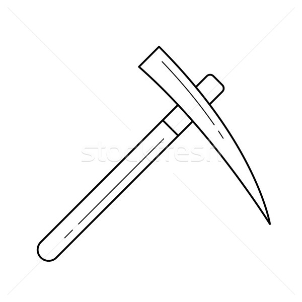 Pickaxe vector line icon. Stock photo © RAStudio
