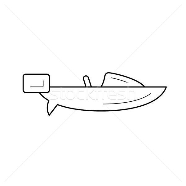 Transport of speedboat hand draw Royalty Free Vector Image