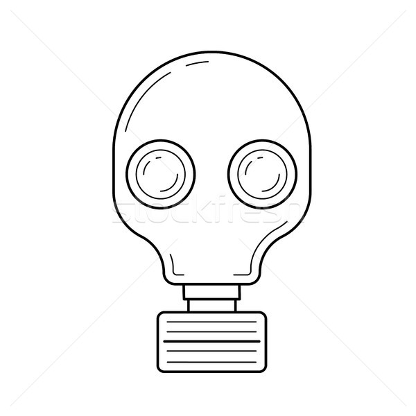 Respirator vector line icon. Stock photo © RAStudio