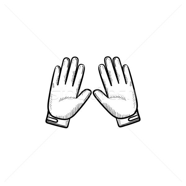 Motorcycle gloves hand drawn outline doodle icon. Stock photo © RAStudio