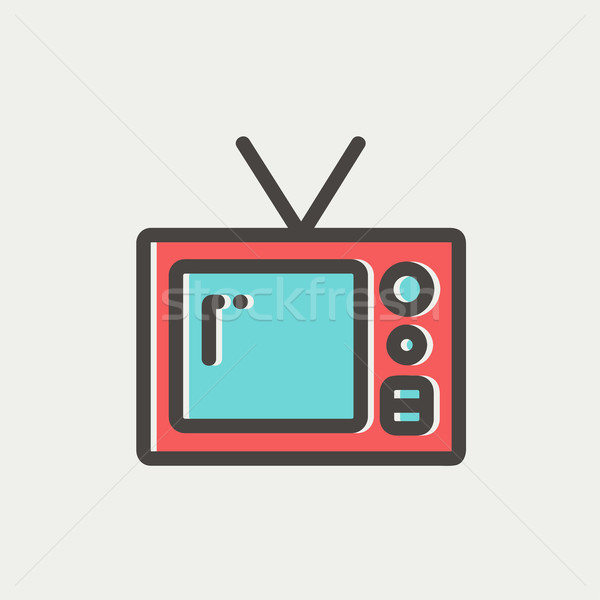 Vintage television thin line icon Stock photo © RAStudio