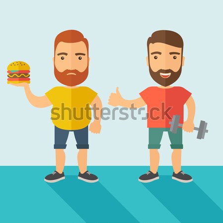 Männer tragen Shorts ärmellos zwei gut aussehend Stock foto © RAStudio