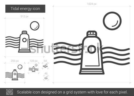 Solar energy and hydropower line icon. Stock photo © RAStudio