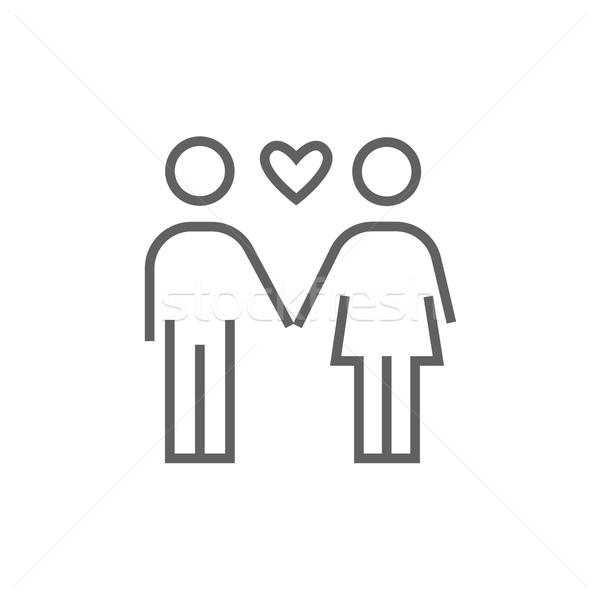 Stockfoto: Paar · liefde · lijn · icon · hoeken · web