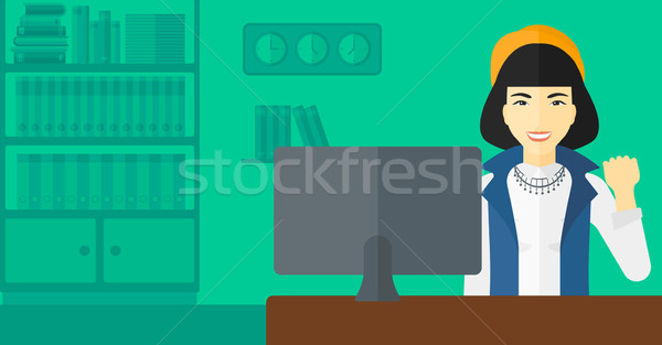 Cheerful successful woman. Stock photo © RAStudio