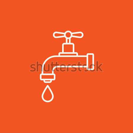 водопроводной падение линия икона уголки веб Сток-фото © RAStudio