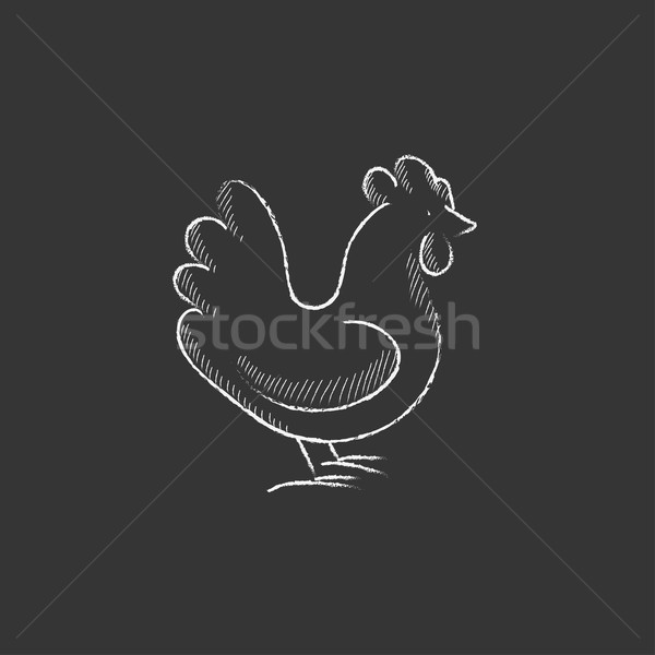 Hen. Drawn in chalk icon. Stock photo © RAStudio