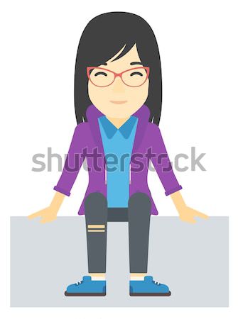 Business woman meditating in lotus pose. Stock photo © RAStudio