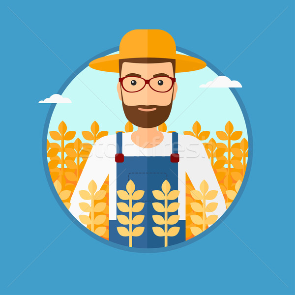 Hombre campo de trigo barba pie vector Foto stock © RAStudio
