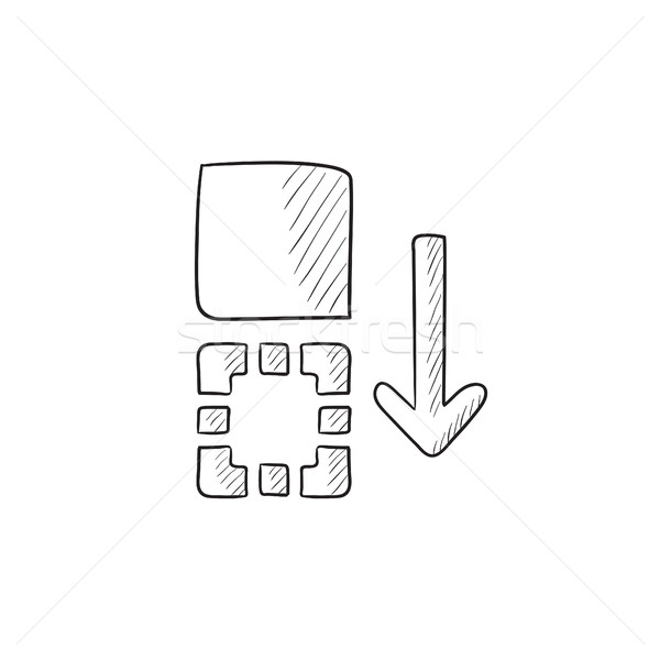 Movement of files sketch icon. Stock photo © RAStudio