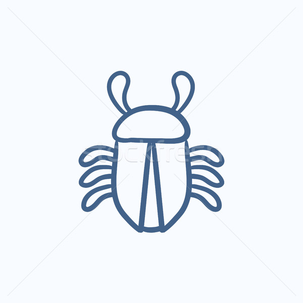 Stock photo: Computer bug sketch icon.