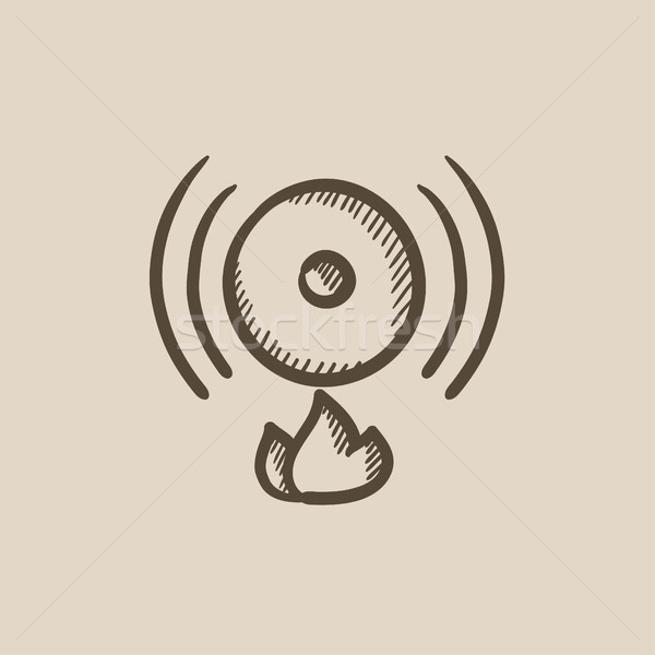 Fire alarm sketch icon. Stock photo © RAStudio