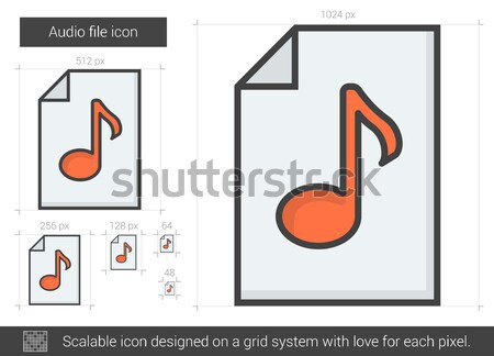 Foto stock: Áudio · arquivo · linha · ícone · vetor · isolado