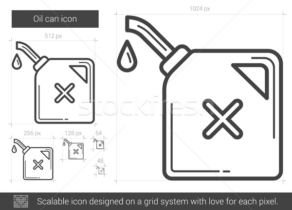 Stockfoto: Olie · kan · lijn · icon · vector · geïsoleerd