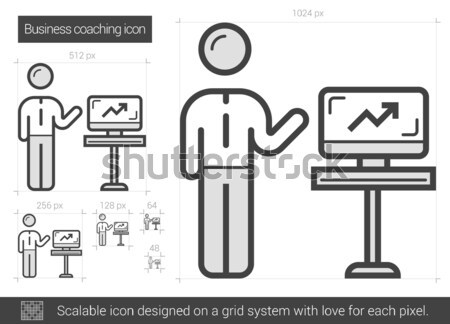 Business Coaching line Symbol Vektor isoliert Stock foto © RAStudio