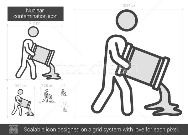 Nuclear línea icono vector aislado blanco Foto stock © RAStudio