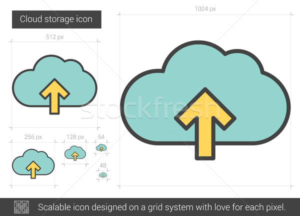 雲 ストレージ 行 アイコン ベクトル 孤立した ストックフォト © RAStudio