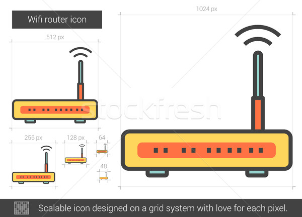 Wifi 路由器 線 圖標 向量 孤立 商業照片 © RAStudio