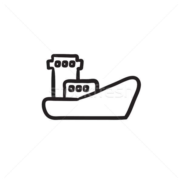 Cargo container ship sketch icon. Stock photo © RAStudio