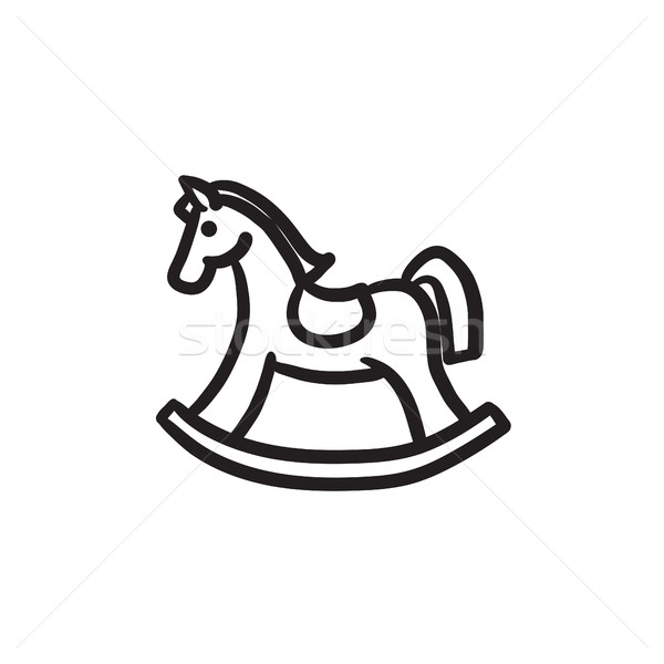 Koń na biegunach szkic ikona wektora odizolowany Zdjęcia stock © RAStudio