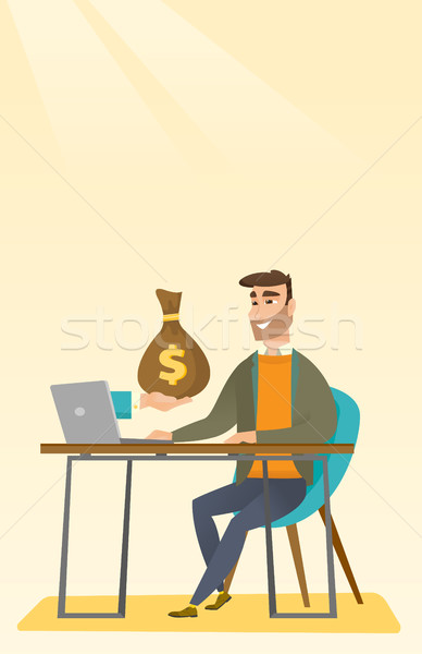 Businessman earning money from online business. Stock photo © RAStudio