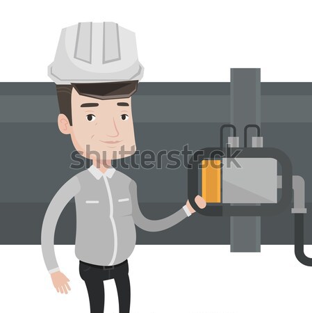 Operator checking detector on gas pipeline. Stock photo © RAStudio
