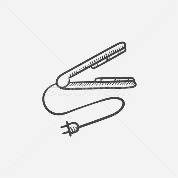 Hair straightener sketch icon. Stock photo © RAStudio