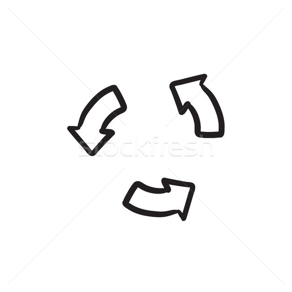 Stock photo: Replay button sketch icon.