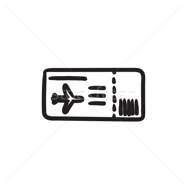 Flight ticket sketch icon. Stock photo © RAStudio