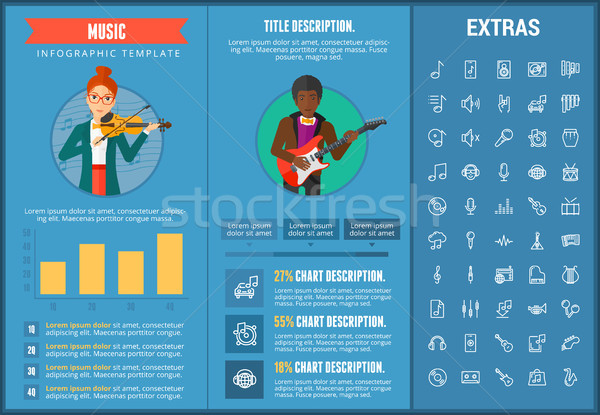 Music infographic template, elements and icons. Stock photo © RAStudio